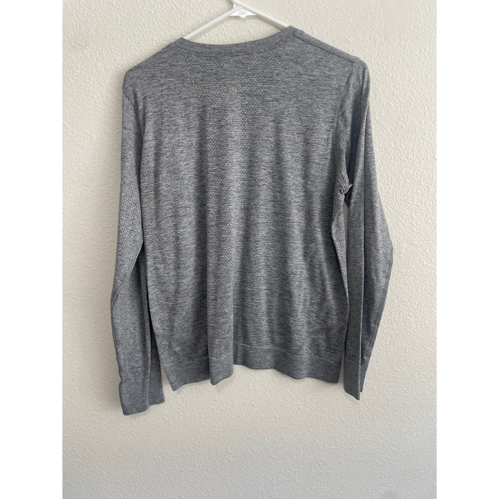 Lululemon Swiftly Tech LS 2.0 Women Size 10 Grey Excellent Heathered Crew Neck - Picture 2 of 7